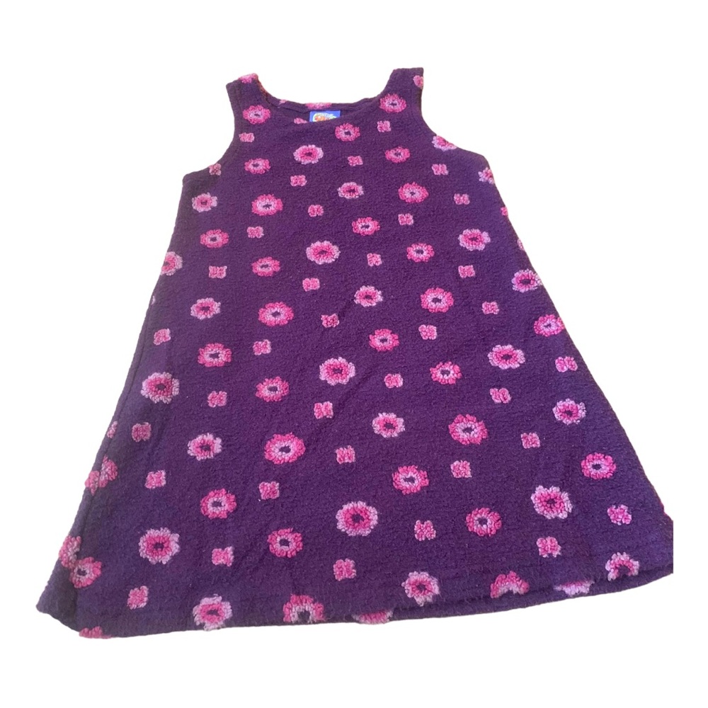 Boutique MINIBEE VINTAGE Purple Floral Jumper Dress - Size 6X